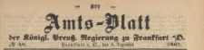 Amts-Blatt der K&ouml;niglichen Preussischen Regierung zu Frankfurth an der Oder, 1867.12.04 nr 49