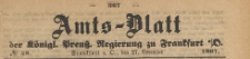 Amts-Blatt der K&ouml;niglichen Preussischen Regierung zu Frankfurth an der Oder, 1867.11.27 nr 48