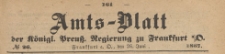 Amts-Blatt der Königlichen Preussischen Regierung zu Frankfurth an der Oder, 1867.06.26 nr 26