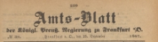 Amts-Blatt der Königlichen Preussischen Regierung zu Frankfurth an der Oder, 1867.09.25 nr 39
