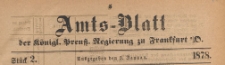 Amts-Blatt der Königlichen Preussischen Regierung zu Frankfurth an der Oder, 1878.01.09 nr 2