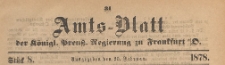 Amts-Blatt der K&ouml;niglichen Preussischen Regierung zu Frankfurth an der Oder, 1878.02.20 nr 8