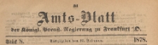 Amts-Blatt der Königlichen Preussischen Regierung zu Frankfurth an der Oder, 1878.02.20 nr 8