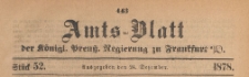 Amts-Blatt der K&ouml;niglichen Preussischen Regierung zu Frankfurth an der Oder, 1878.12.24 nr 52