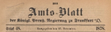 Amts-Blatt der Königlichen Preussischen Regierung zu Frankfurth an der Oder, 1878.11.27 nr 48