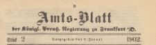 Amts-Blatt der K&ouml;niglichen Preussischen Regierung zu Frankfurth an der Oder, 1902.01.08 nr 2