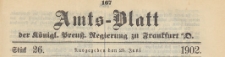 Amts-Blatt der K&ouml;niglichen Preussischen Regierung zu Frankfurth an der Oder, 1902.06.25 nr 26