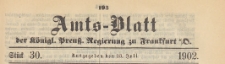 Amts-Blatt der K&ouml;niglichen Preussischen Regierung zu Frankfurth an der Oder, 1902.07.23 nr 30