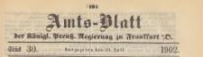 Amts-Blatt der Königlichen Preussischen Regierung zu Frankfurth an der Oder, 1902.07.23 nr 30