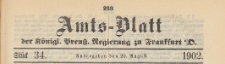 Amts-Blatt der Königlichen Preussischen Regierung zu Frankfurth an der Oder, 1902.08.20 nr 34