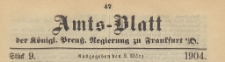 Amts-Blatt der K&ouml;niglichen Preussischen Regierung zu Frankfurth an der Oder, 1904.03.02 nr 9