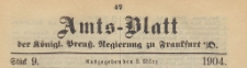 Amts-Blatt der Königlichen Preussischen Regierung zu Frankfurth an der Oder, 1904.03.02 nr 9