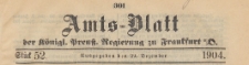 Amts-Blatt der K&ouml;niglichen Preussischen Regierung zu Frankfurth an der Oder, 1904.12.29 nr 52