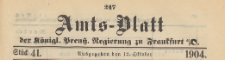 Amts-Blatt der Königlichen Preussischen Regierung zu Frankfurth an der Oder, 1904.10.12 nr 41