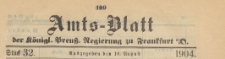 Amts-Blatt der K&ouml;niglichen Preussischen Regierung zu Frankfurth an der Oder, 1904.08.10 nr 32