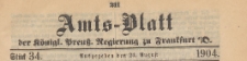 Amts-Blatt der K&ouml;niglichen Preussischen Regierung zu Frankfurth an der Oder, 1904.08.24 nr 34