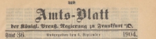 Amts-Blatt der K&ouml;niglichen Preussischen Regierung zu Frankfurth an der Oder, 1904.09.07 nr 36