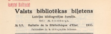 Valsts Bibliotēkas Biļetens : Latvijas bibliogrāfijas žurnāls = Bulletin de la Bibliothèque d'Etat de Lettonie : publicaton de la bibliographie lettonne, 1935 nr 8-9