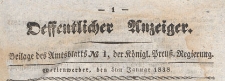 Oeffentlicher Anzeiger : Beilage des Amtsblatt der Königlichen Preussischen Regierung, 1838.01.05 nr 1