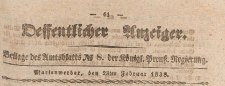 Oeffentlicher Anzeiger : Beilage des Amtsblatt der Königlichen Preussischen Regierung, 1838.02.23 nr 8