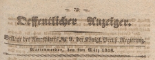 Oeffentlicher Anzeiger : Beilage des Amtsblatt der Königlichen Preussischen Regierung, 1838.03.02 nr 9