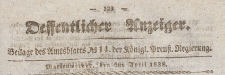 Oeffentlicher Anzeiger : Beilage des Amtsblatt der K&ouml;niglichen Preussischen Regierung, 1838.04.06 nr 14