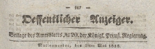 Oeffentlicher Anzeiger : Beilage des Amtsblatt der K&ouml;niglichen Preussischen Regierung, 1838.05.18 nr 20