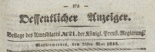 Oeffentlicher Anzeiger : Beilage des Amtsblatt der Königlichen Preussischen Regierung, 1838.05.26 nr 21