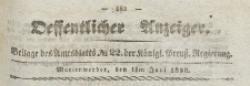 Oeffentlicher Anzeiger : Beilage des Amtsblatt der Königlichen Preussischen Regierung, 1838.06.01 nr 22