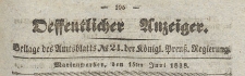 Oeffentlicher Anzeiger : Beilage des Amtsblatt der Königlichen Preussischen Regierung, 1838.06.15 nr 24