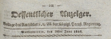 Oeffentlicher Anzeiger : Beilage des Amtsblatt der Königlichen Preussischen Regierung, 1838.06.29 nr 26