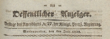 Oeffentlicher Anzeiger : Beilage des Amtsblatt der Königlichen Preussischen Regierung, 1838.07.06 nr 27