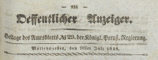 Oeffentlicher Anzeiger : Beilage des Amtsblatt der Königlichen Preussischen Regierung, 1838.07.20 nr 29