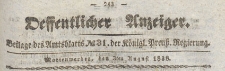 Oeffentlicher Anzeiger : Beilage des Amtsblatt der Königlichen Preussischen Regierung, 1838.08.03 nr 31