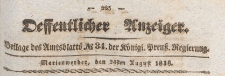 Oeffentlicher Anzeiger : Beilage des Amtsblatt der Königlichen Preussischen Regierung, 1838.08.24 nr 34