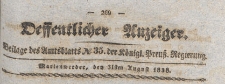 Oeffentlicher Anzeiger : Beilage des Amtsblatt der Königlichen Preussischen Regierung, 1838.08.31 nr 35