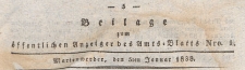 Beilage zum Öeffentlicher Anzeiger des Amts=Blatts, 1838.01.05 nr 1
