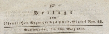 Beilage zum öffentlichen Anzeiger des Amts=Blatts, 1838.03.23 nr 12