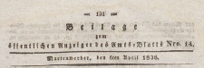 Beilage zum &ouml;ffentlichen Anzeiger des Amts=Blatts, 1838.04.06 nr 14