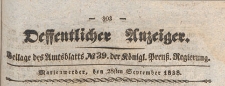 Beilage zum öffentlichen Anzeiger des Amts=Blatts, 1838.09.28 nr 39