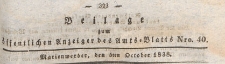 Beilage zum öffentlichen Anzeiger des Amts=Blatts, 1838.10.05 nr 40