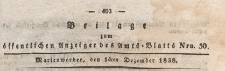 Beilage zum &ouml;ffentlichen Anzeiger des Amts=Blatts, 1838.12.14 nr 50