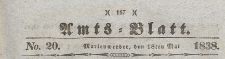 Amts-Blatt der K&ouml;niglich Preussischen Regierung zu Marienwerder f&uuml;r das Jahr, 1838.05.18 nr 20