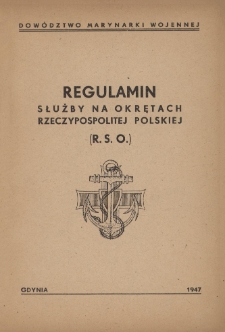 Regulamin służby na okrętach Rzeczypospolitej Polskiej (R.S.O.)