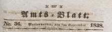 Amts-Blatt der Königlich Preussischen Regierung zu Marienwerder für das Jahr, 1838.09.07 nr 36