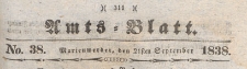 Amts-Blatt der Königlich Preussischen Regierung zu Marienwerder für das Jahr, 1838.09.21 nr 38eń