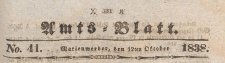 Amts-Blatt der Königlich Preussischen Regierung zu Marienwerder für das Jahr, 1838.10.12 nr 41