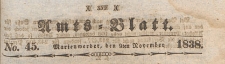 Amts-Blatt der Königlich Preussischen Regierung zu Marienwerder für das Jahr, 1838.11.09 nr 45