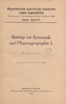 Repertorium Specierum Novarum Regni Vegetabilis : Beihefte, 1924 Bd 26