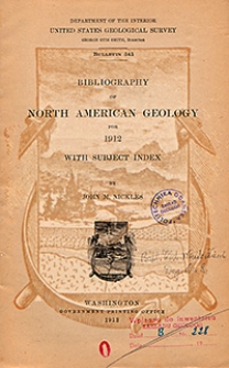 Bulletin 545. Bibliography of North American Geology for 1912 with subject index